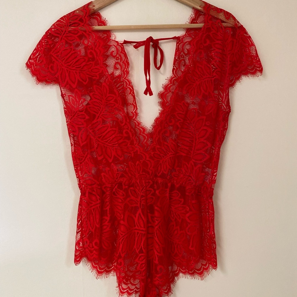 Vintage Lace Lingerie Romper